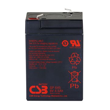 CSB GP645F1 (6V 4.5Ah) General Purpose VRLA AGM Battery