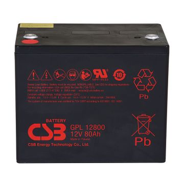 CSB GPL12800 (12V 80Ah) General Purpose & Long-Life VRLA AGM Battery
