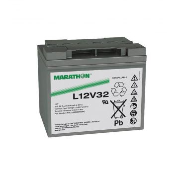 Exide Marathon L12V32 (12V 33Ah) Long-Life, VRLA AGM Battery UL 94-V0