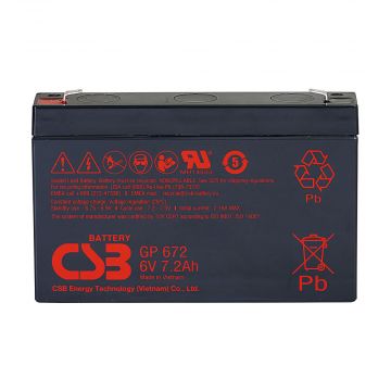 CSB GP672F1 (6V 7.2Ah) General Purpose VRLA AGM Battery
