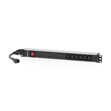 Salicru 680CA000005 SPS Rack PDU, IEC C14 Input, (3) UK & (6) IEC C13 Output - 1