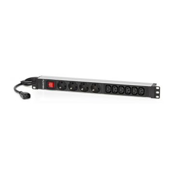 Salicru 680CA000006 SPS Rack PDU, Schuko Input, (4) Schuko & (6) IEC C13 Output - 01